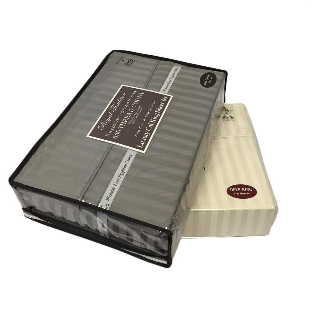 King / Ivory Striped Sheet Set K1151