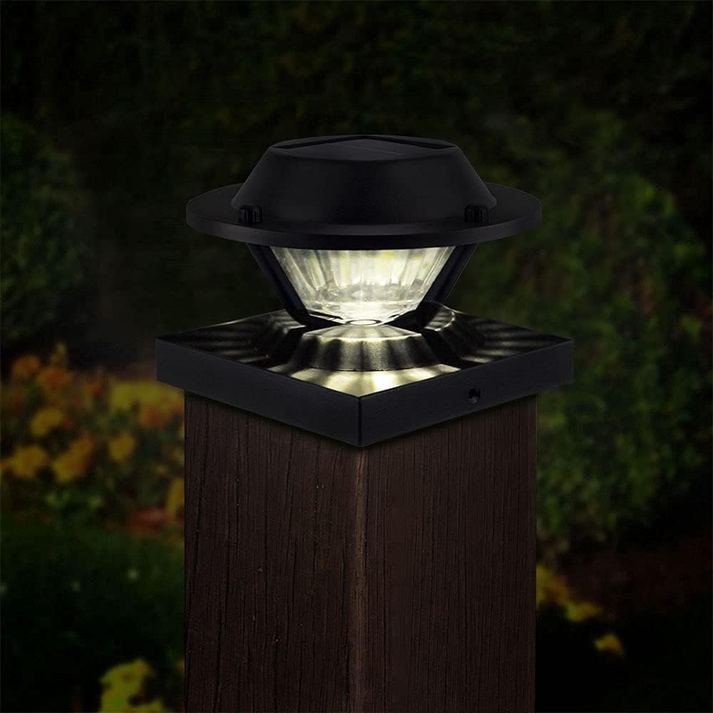 2 Pack Black Solar Post Lights M90049