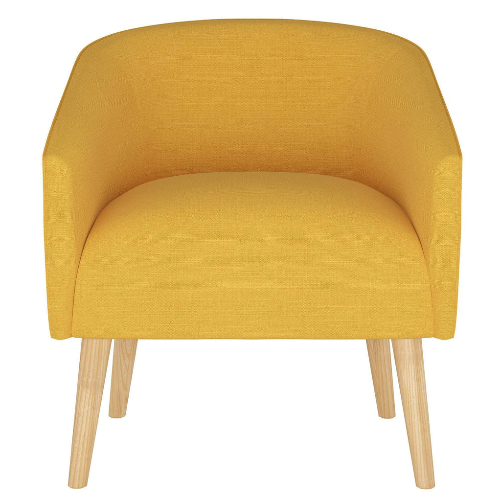 French Yellow Linen Arm Chair N89308