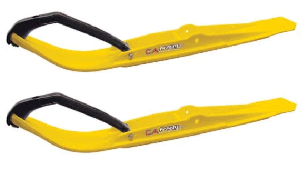 Yellow Razor Snowmobile Skis with 10" Round Bars Complete Kit X10254