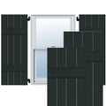 Dark Green Sapele Mahogany Board and Batten Shutters Pair F618