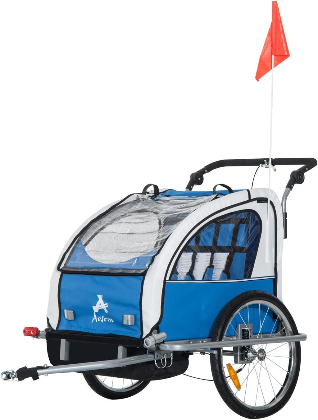 Double Child Two-Wheel Bicycle Cargo Trailer with 2 Harnesses Y227