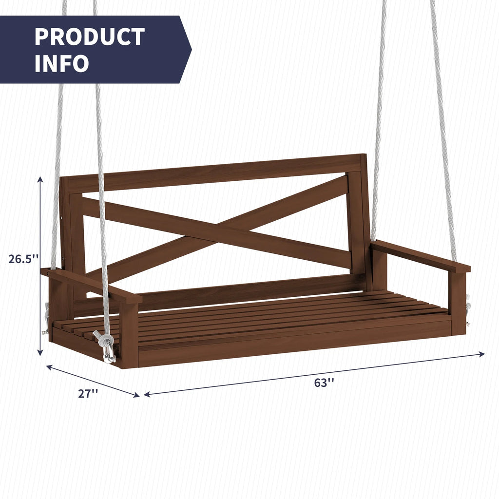 Brown Wood Garden Swing for Adult R296956
