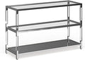 Chrome Glass 2-Shelf Sofa Table F186
