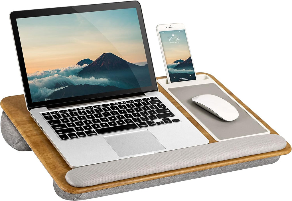 Black Carbon Lap Desk with Wrist Rest, Mouse Pad, and Phone Holder, Pack of 2 Z73809