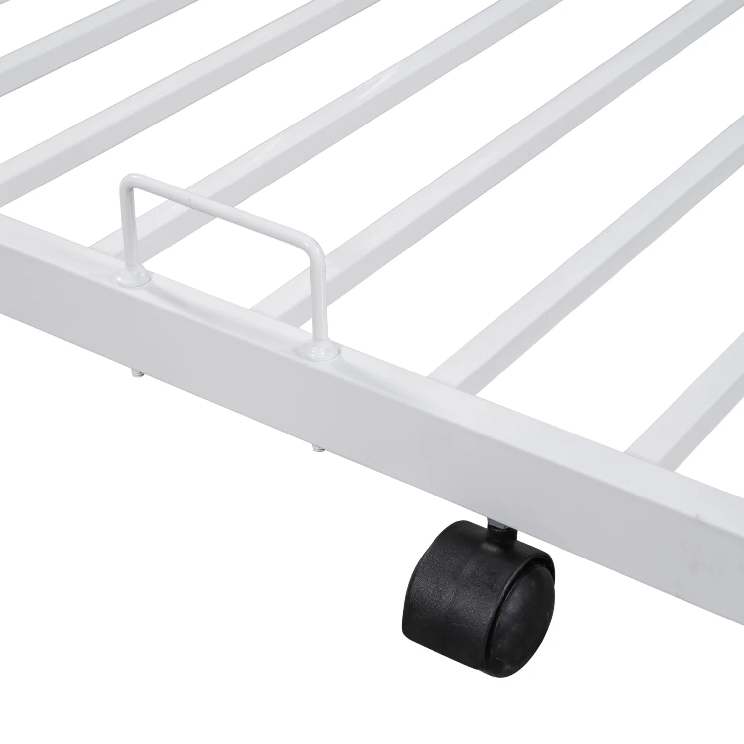 Twin Over Twin Full Metal Bunk Bed Frames with Trundle & Two-Side Ladders A545