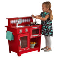 Red Wooden Pretend Play Cooking Kitchenette Toy Set W448792