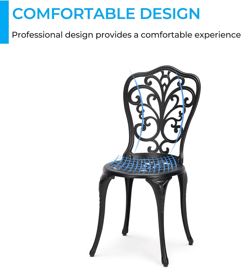 3-Piece Cast Aluminum Patio Bistro Set Black N994056