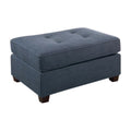 Blue Bonded Leather Cocktail Ottoman R9143