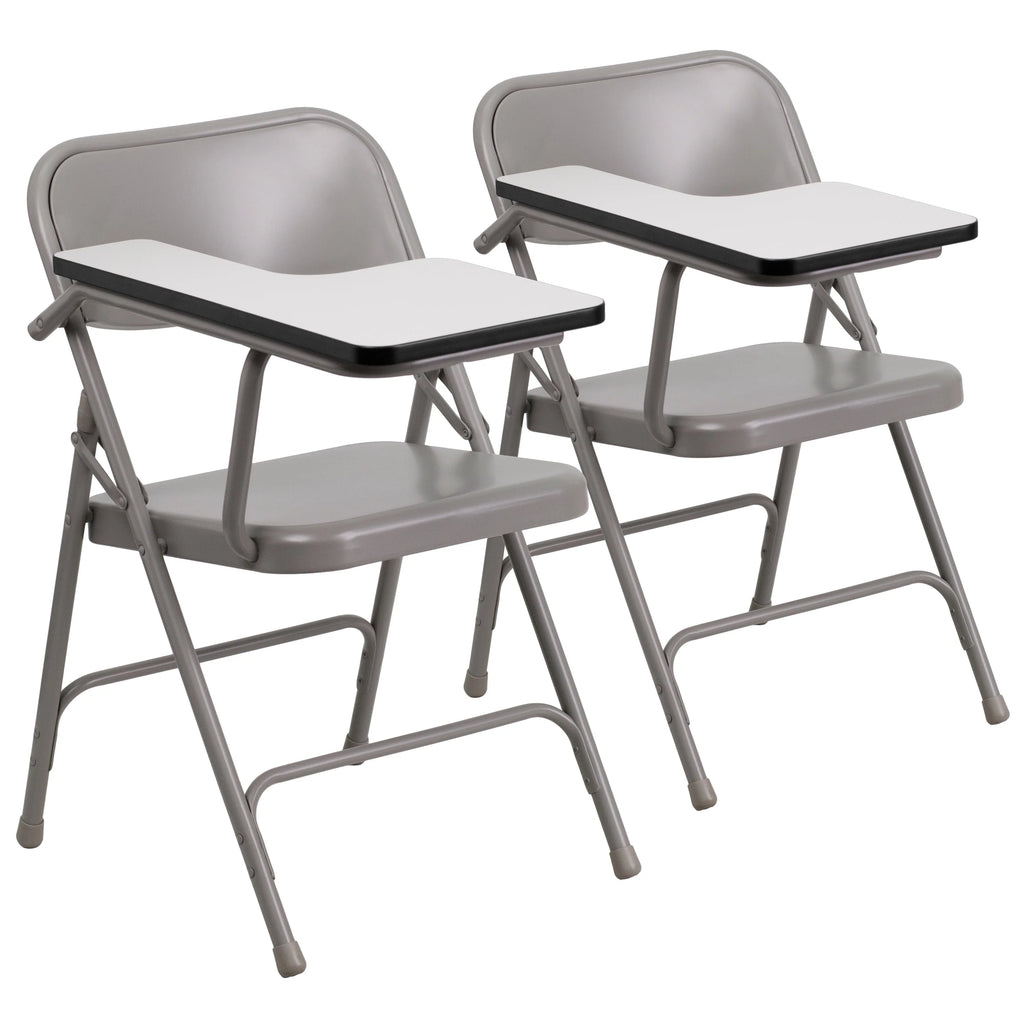 2 Pack Steel Folding Chair with Tablet Arm G8468