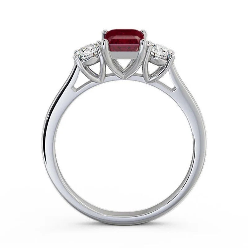 14K White Gold Three Stone Ring F6564