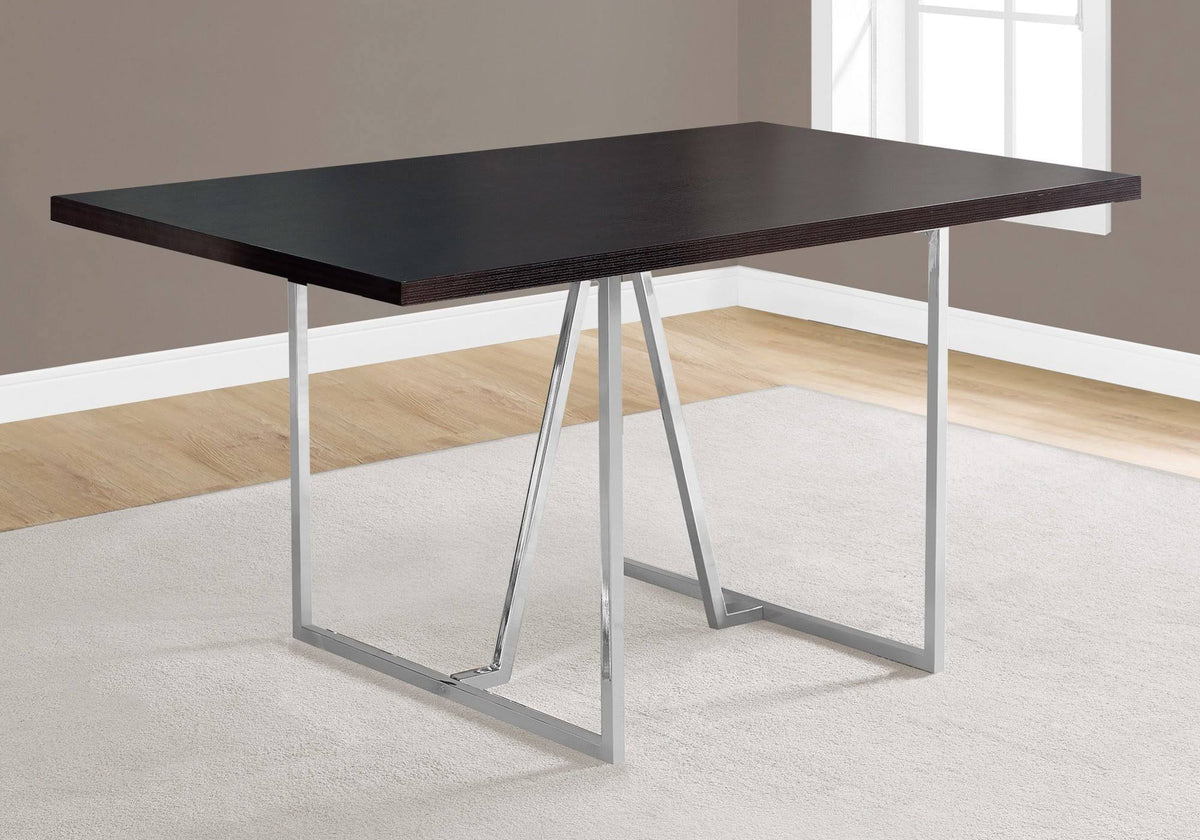Cappuccino Chrome Metal Dining Table G2315