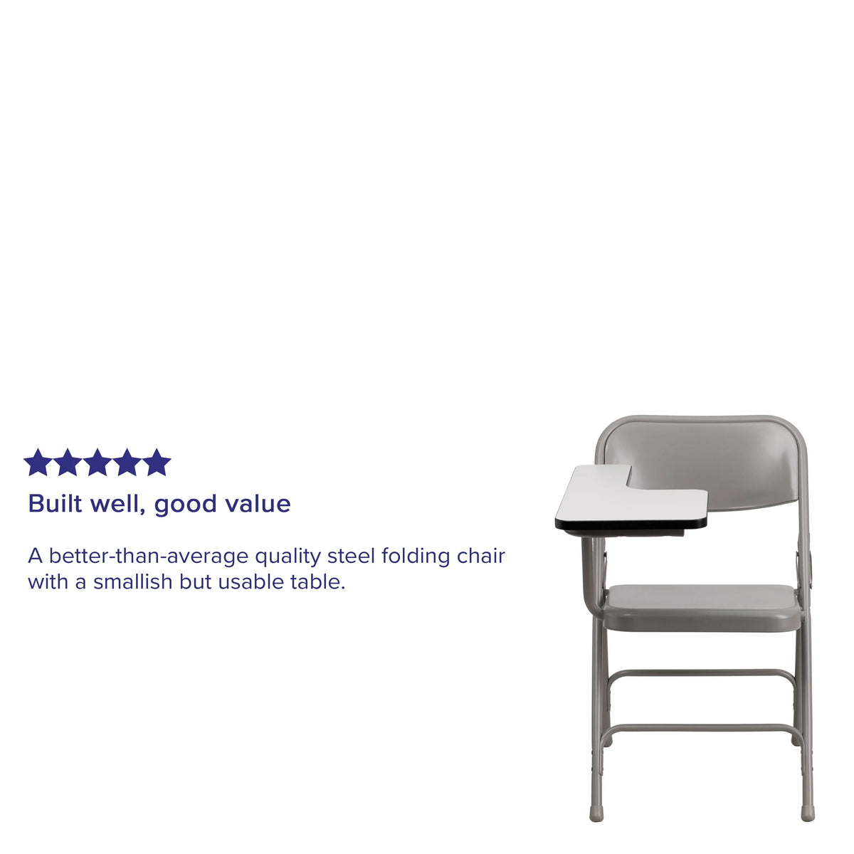 2 Pack Steel Folding Chair with Tablet Arm G8468