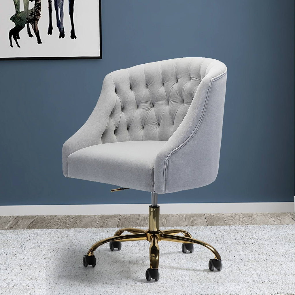 Grey Swivel Height Adjustable Task Chair with Gold Base I1617