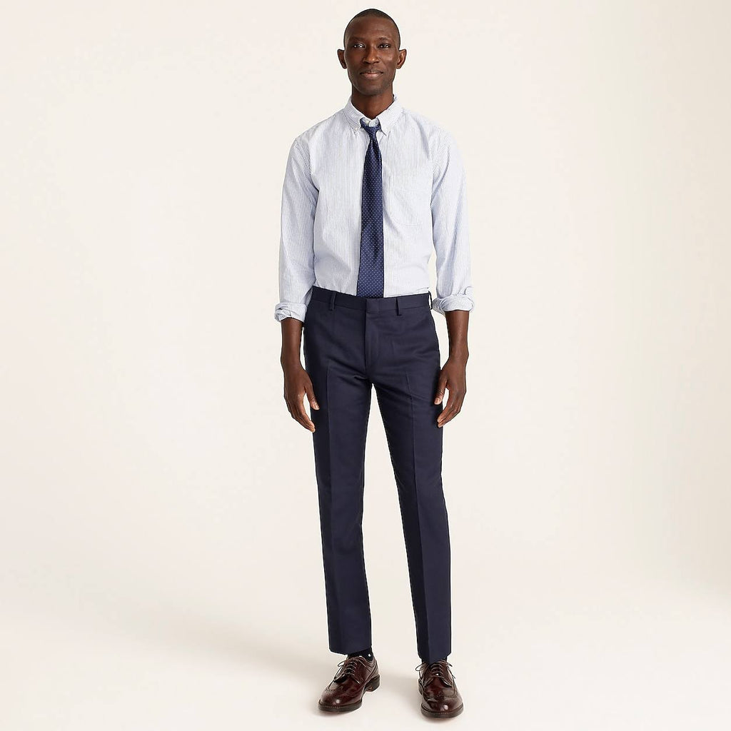 Slim-Fit Unstructured Suit Pant in English Wool-Cotton Twill F74865