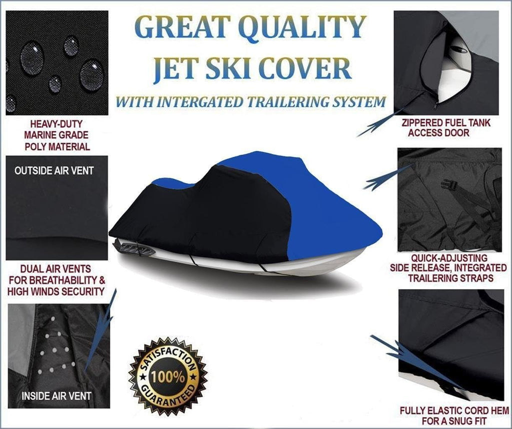 Black/Blue 600 Denier Jet Ski Cover I117