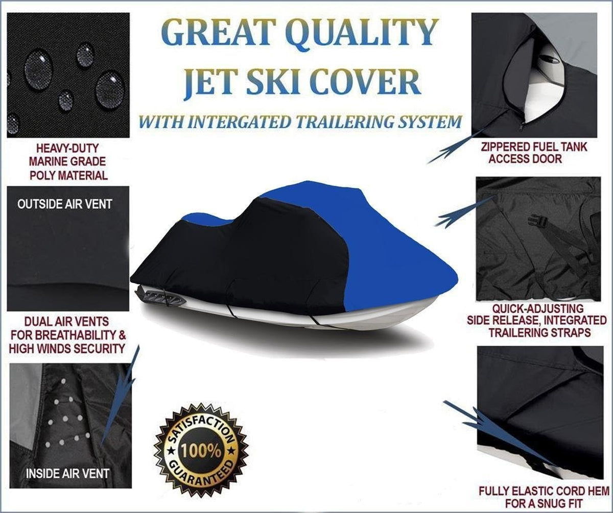 Black/Blue 600 Denier Jet Ski Cover I117
