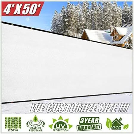 White Fence Privacy Screen Fabric Shade Tarp 170 GSM N3069