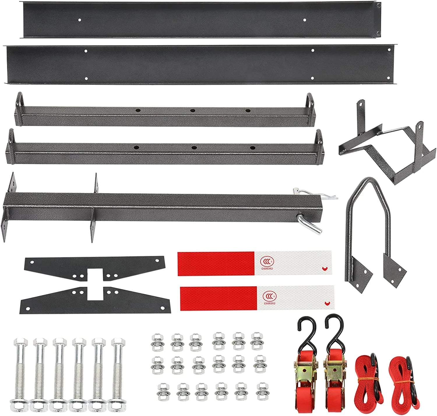 600LBS Steel Hitch Mount Motorcycle Carrier with Loading Ramp Q3882
