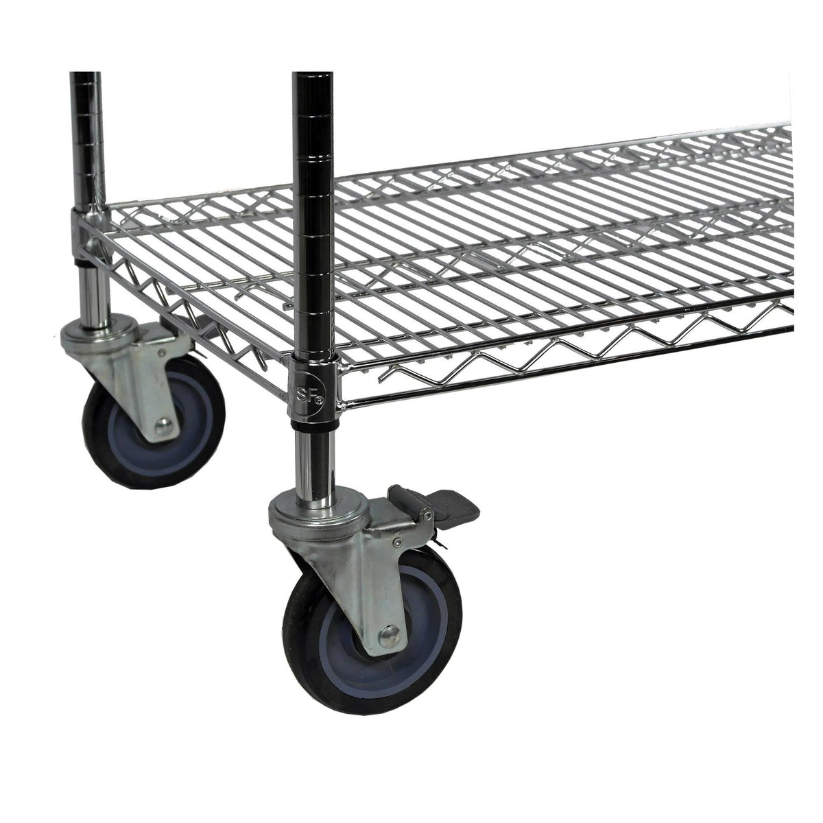 Chrome Wire Shelving Cart, 24 x 36, 3 Shelves J917456