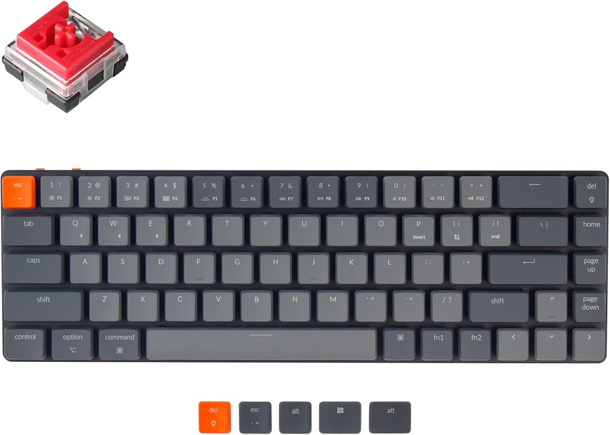 65% Layout Ultra-Slim Wireless Bluetooth Mechanical Keyboard with Low-Profile Optical Red Switch G45543