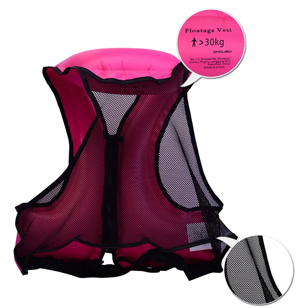 Inflatable Life Jacket for Snorkeling and Water Sports B548388