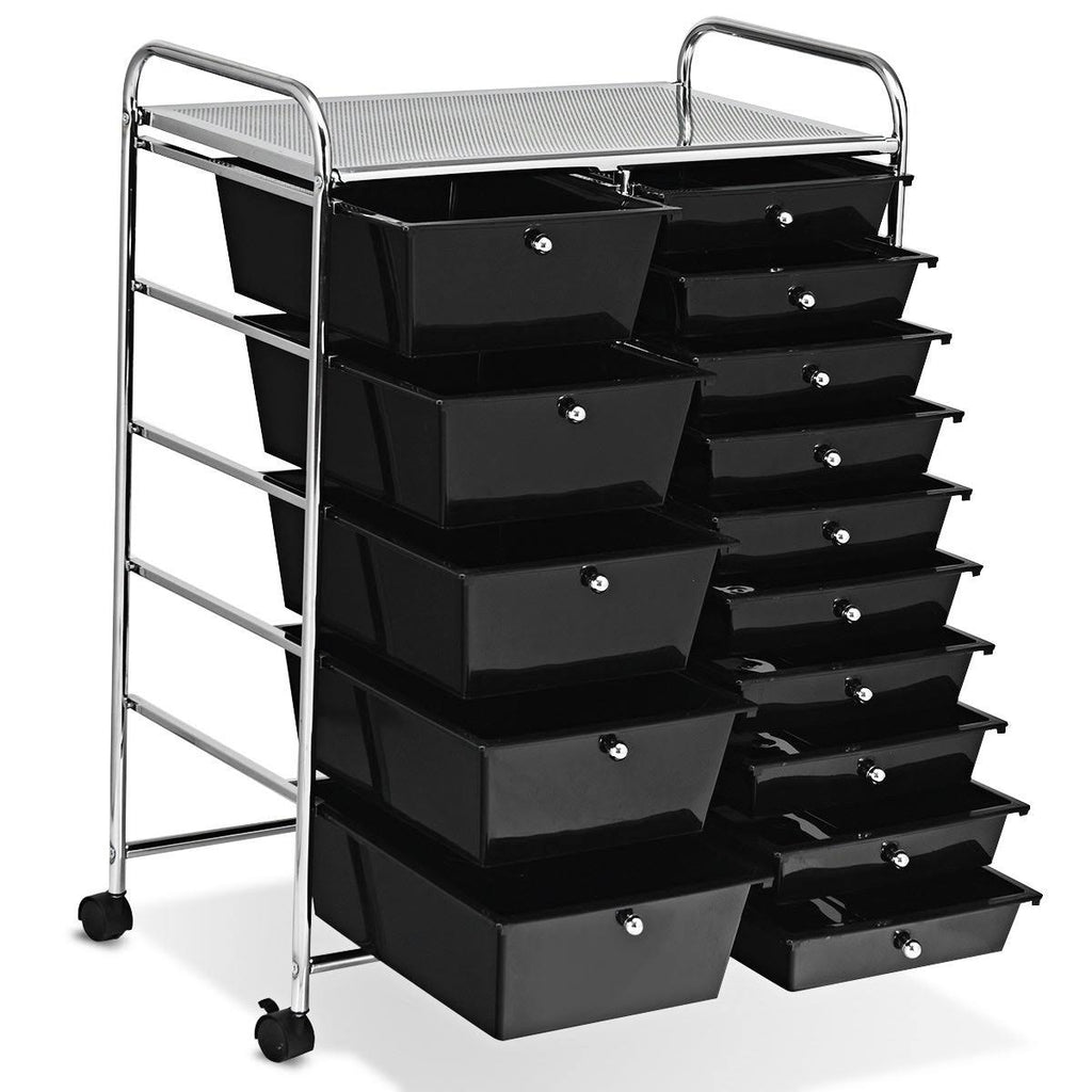 15-Drawer Utility Organizer Rolling Cart with Wheels G9756