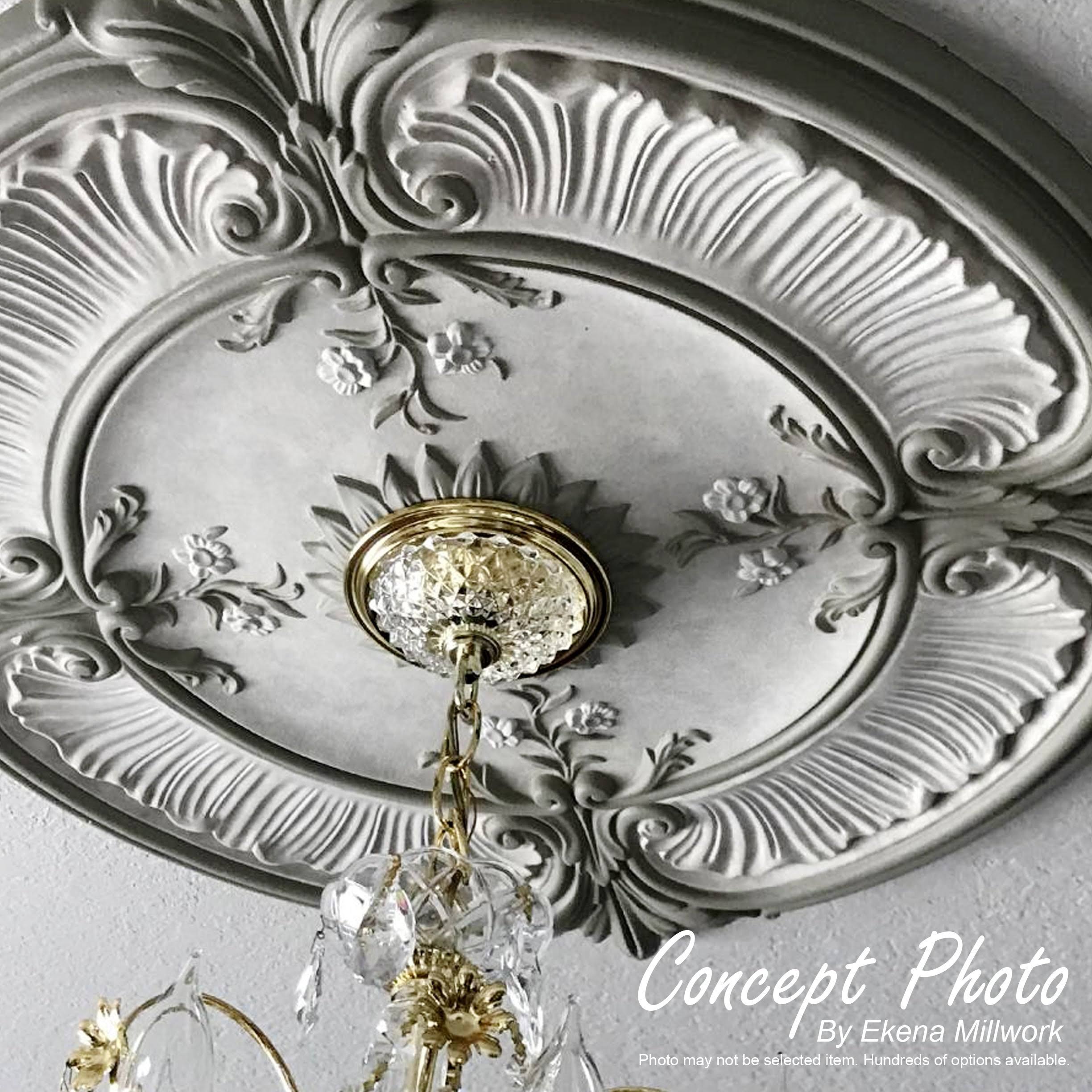 12 1/8x22OD x 3 5/8x22ID x 3/4x22P Hand-Painted Polished Copper Ceiling Medallion K6950