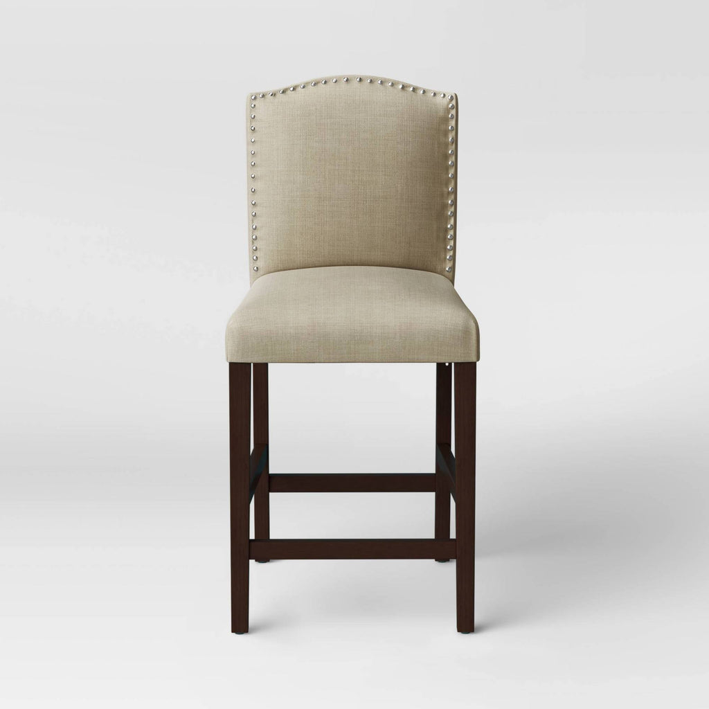 Cream Nailhead Trim Counter Height Barstool Q501