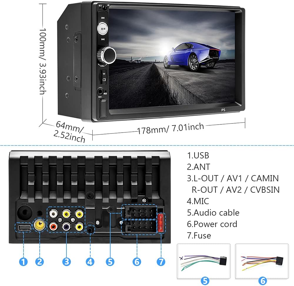 6.2 Inch Double Din Touchscreen Car Radio with Bluetooth P92378