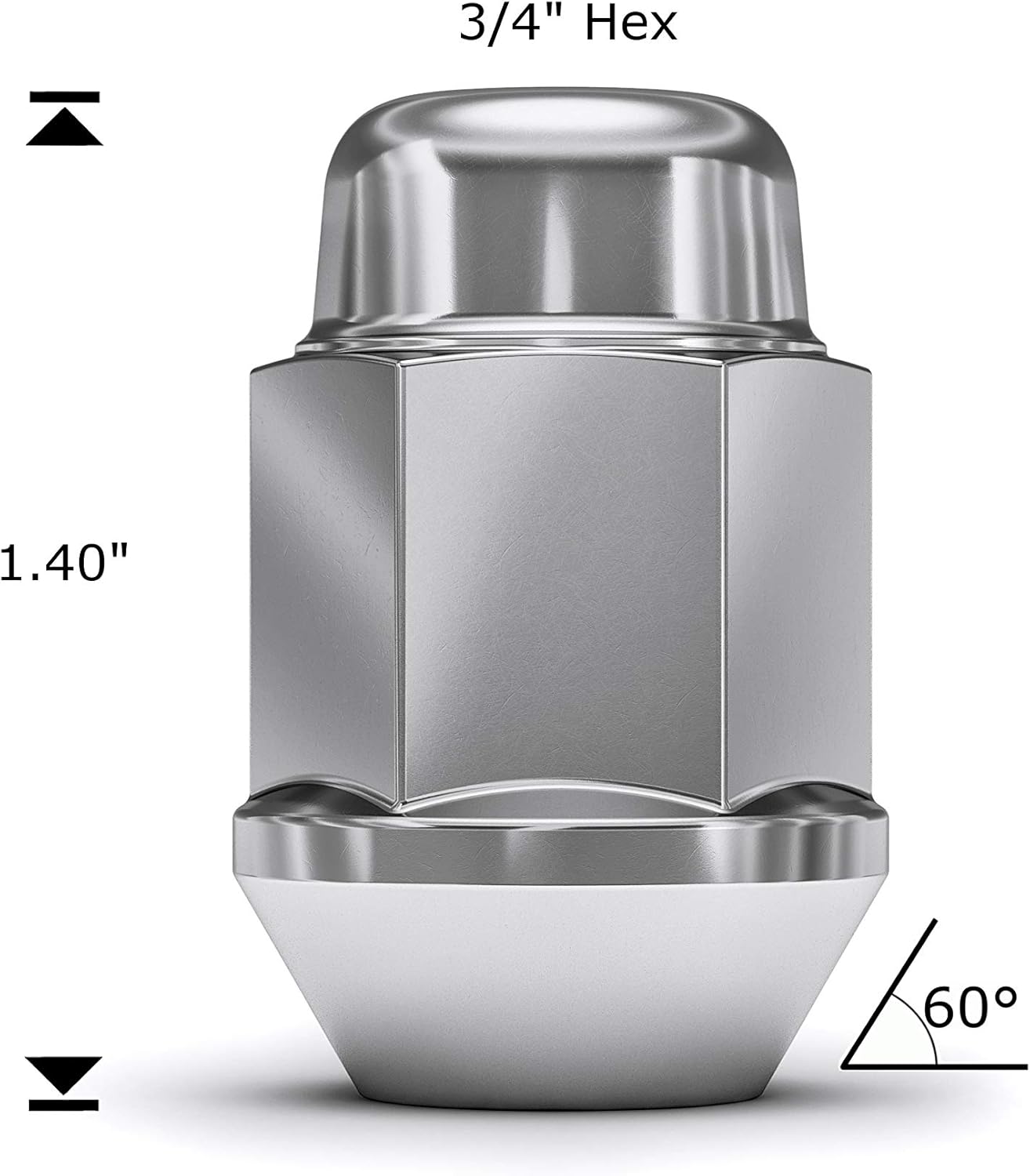 Chrome 1/2"-20 Bulge Acorn Lug Nut, Pack of 2 K244315