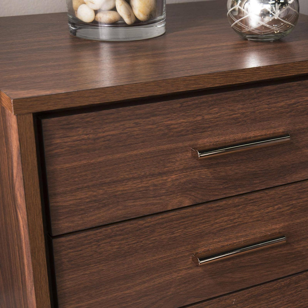 Walnut Bedside Table with Drawers P784019