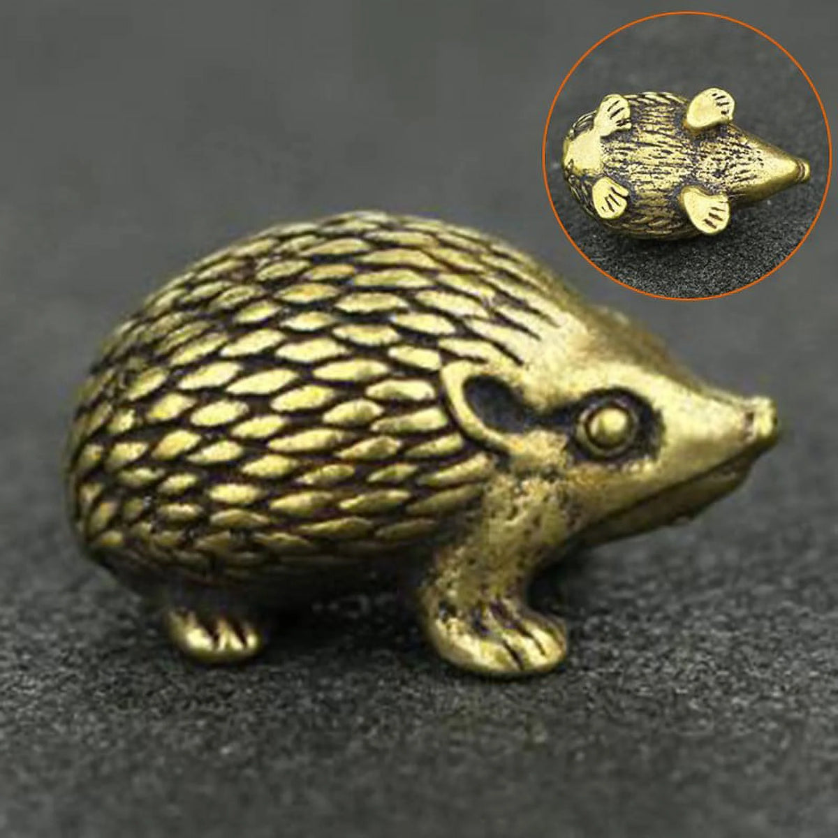 Brass Hedgehog Statue Home Decor Ornaments T4359