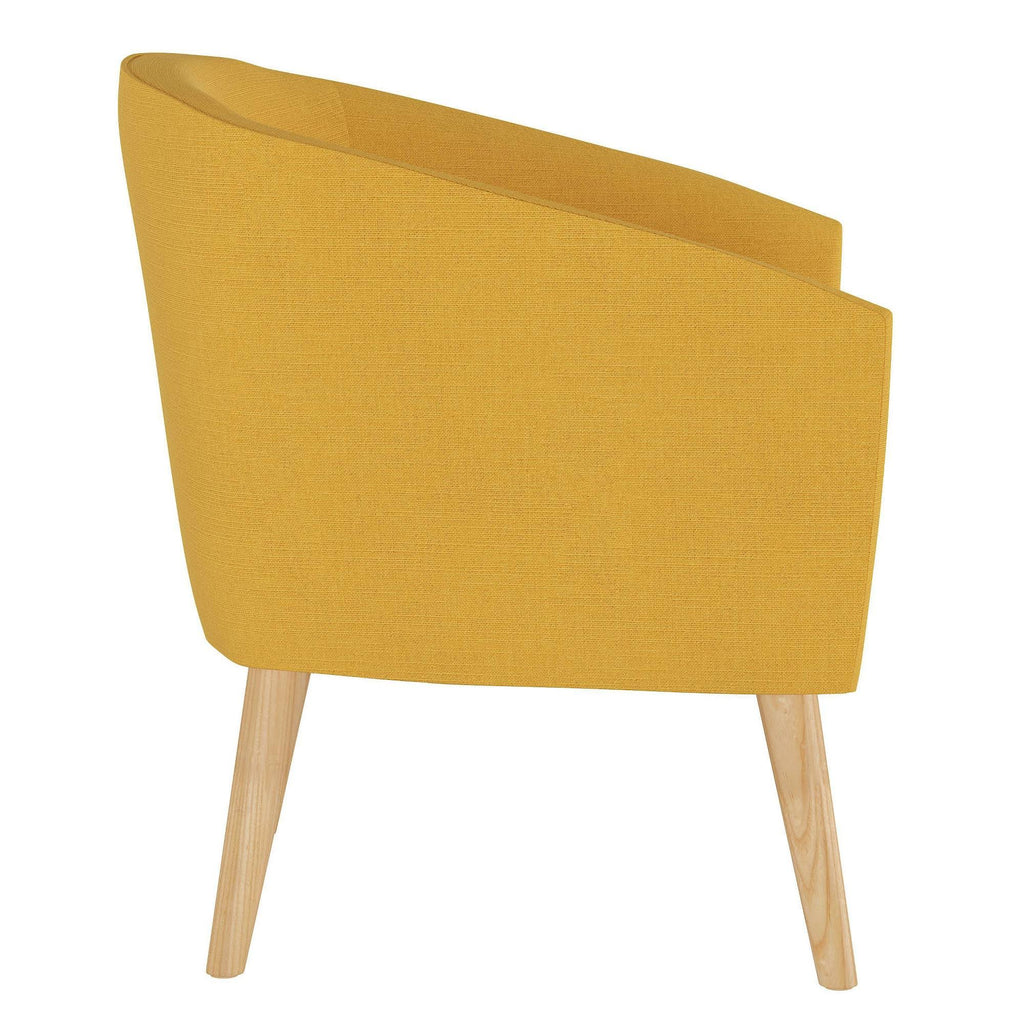 French Yellow Linen Arm Chair N89308