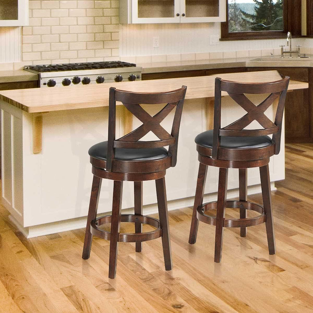 Cappuccino Swivel Bar Stool Set of 2 A2041