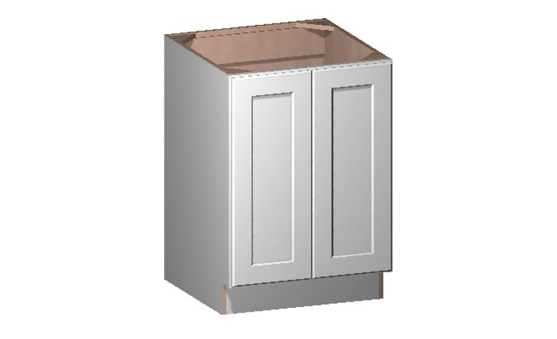 White 2 Door Base Cabinet with Shelf High-Density Fiberboard J47577