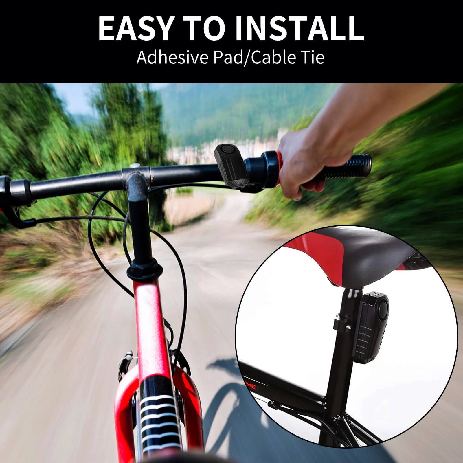 2 Set Wireless Bike Alarm with Remote, Anti-Theft Vibration Motion Sensor Alarm, IP55 Waterproof 113dB Alarm P498