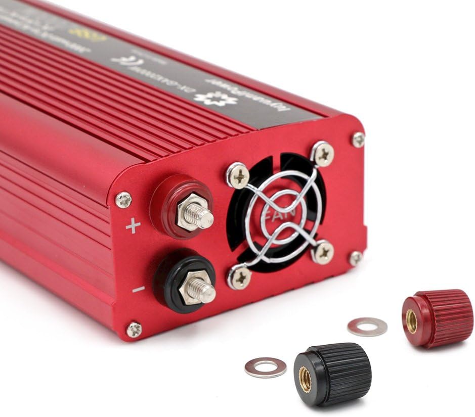 1000W/2000W Peak DC 12V to 110V AC Power Inverter with 3.1A USB Car Adapter and Cigarette Lighter, Pack of 2 T1300