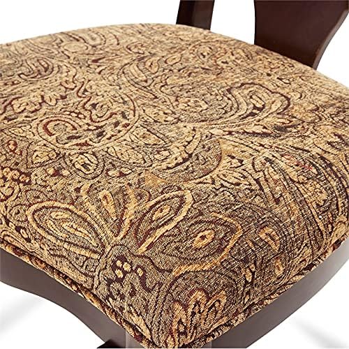 Brown Cherry Wood Padded Dining Chair (Set of 2) C840309