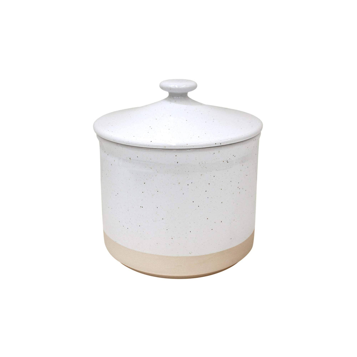 White Large Stoneware Ceramic Canister R80351