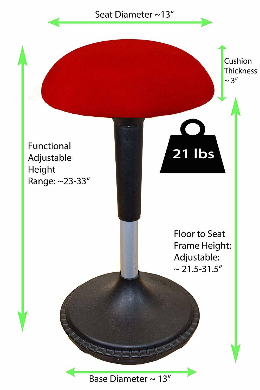 Wobble Stool 2, Tall Adjustable Height Active Sitting Office Chair Swivel Stool P11349