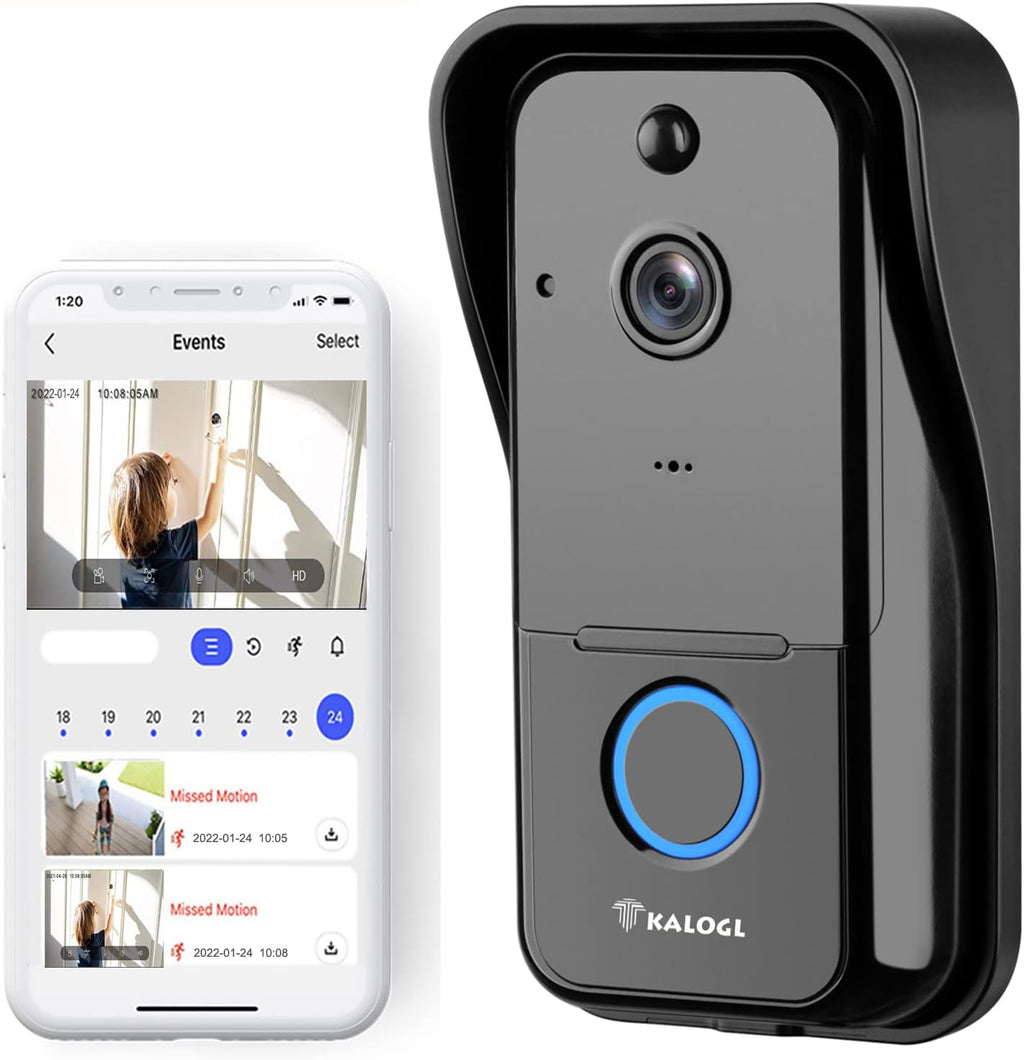 Wireless WiFi Video Doorbell, IP6 Waterproof, Battery Powered, 2-Way Audio, Pack of 2 N9832