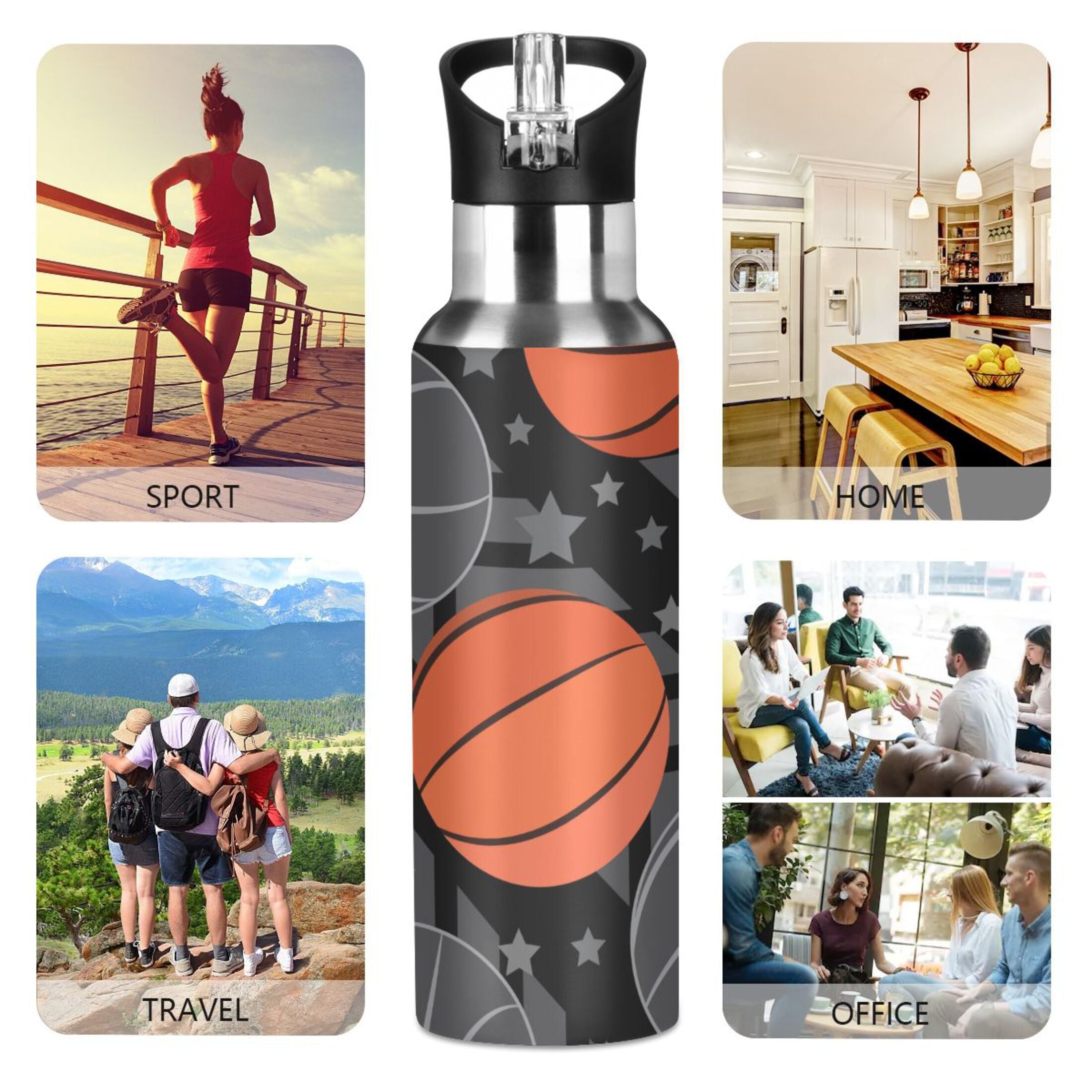 Stainless Steel Insulated Water Bottle with Straw Lid B83170