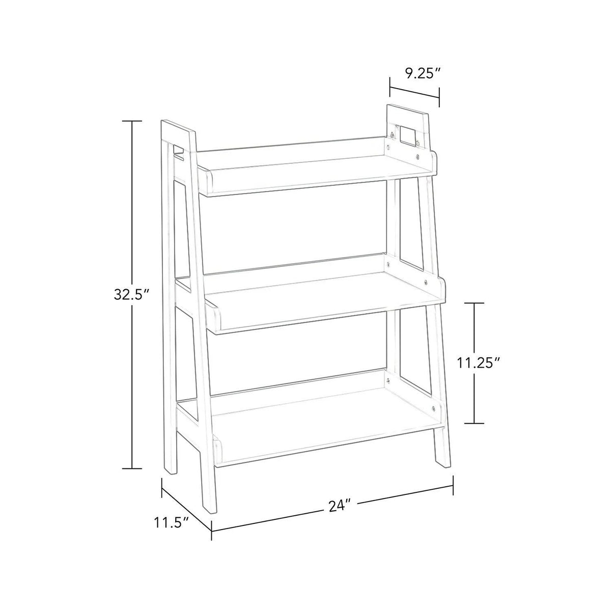 3-Tier Ladder Shelf, Gray O389