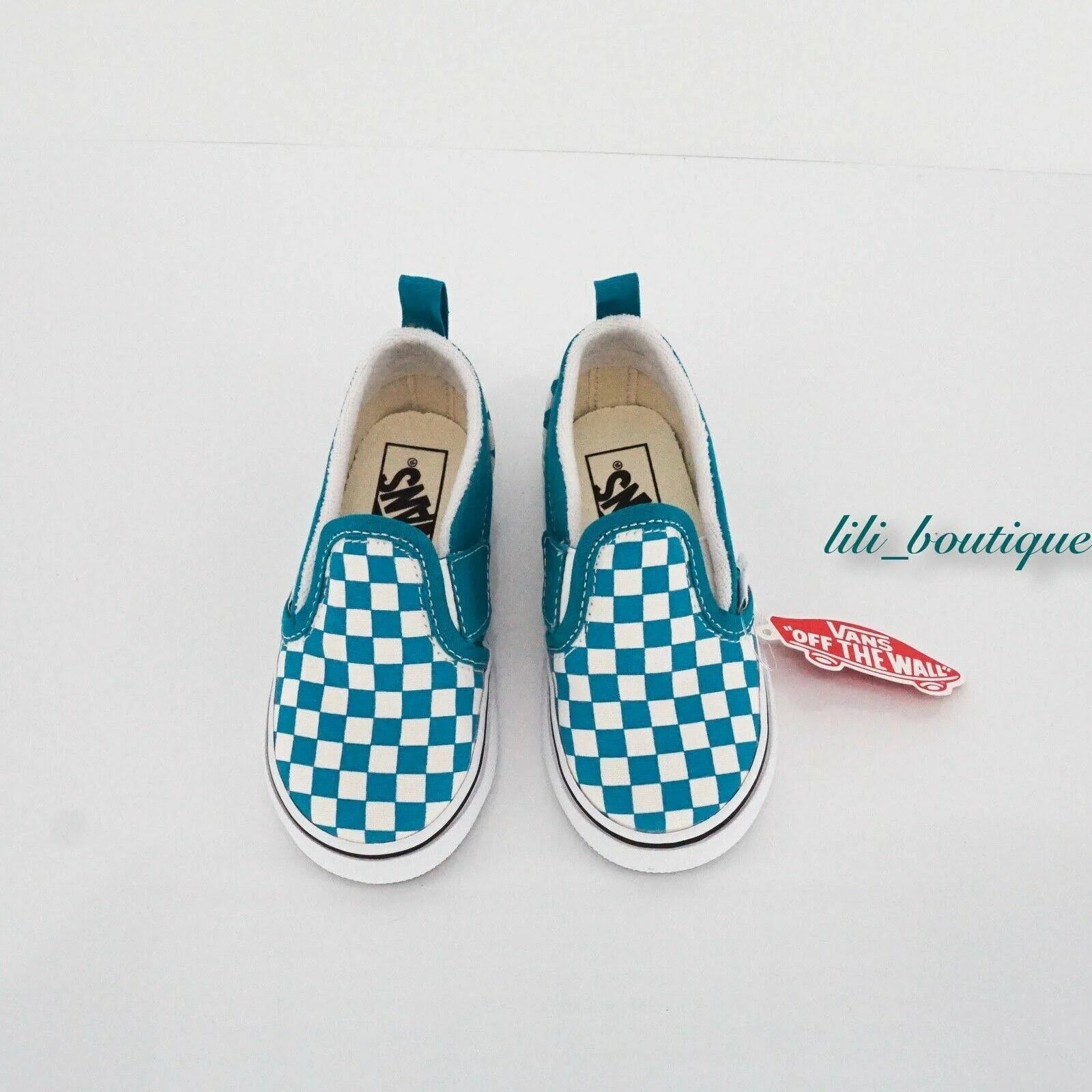 Checkerboard Slip-On V (Caribbean Sea/True White) U582876