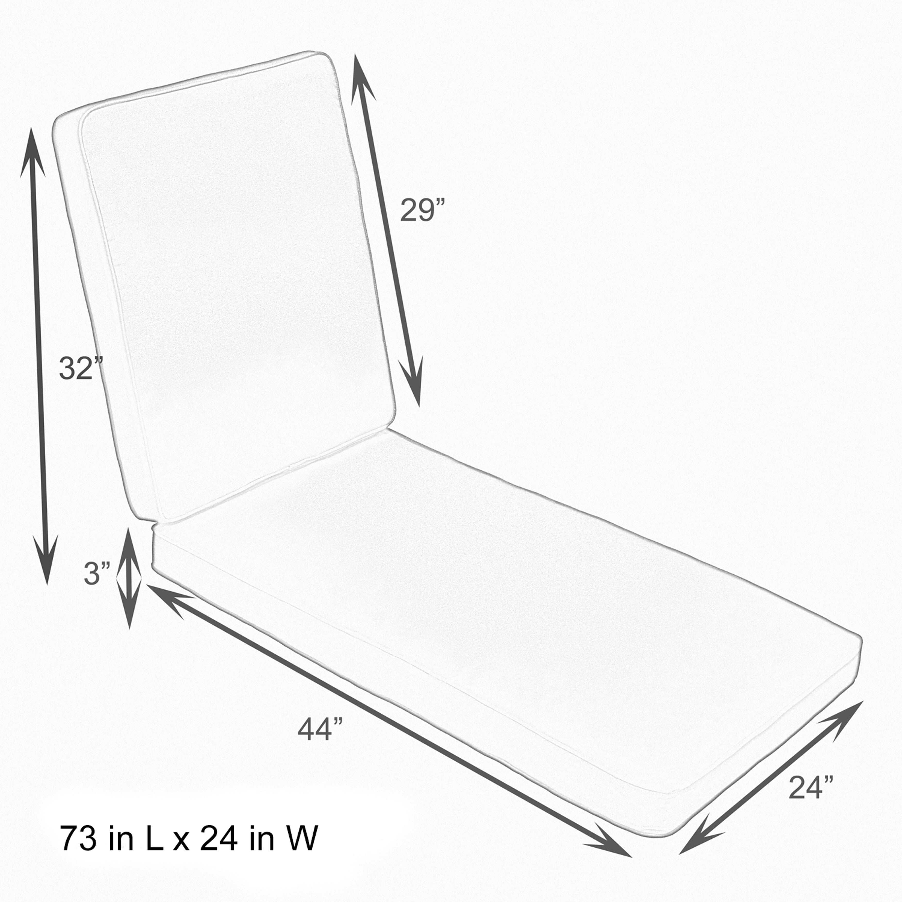 Chaise Lounge Cushion Canvas Black G8029