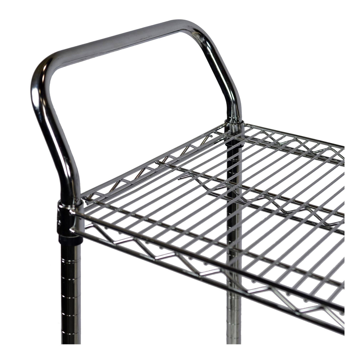 Chrome Wire Shelving Cart, 24 x 36, 3 Shelves J917456