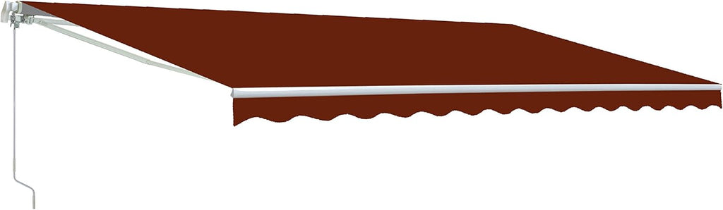 Brown 13 x 10 Feet Retractable Patio Awning Y34483
