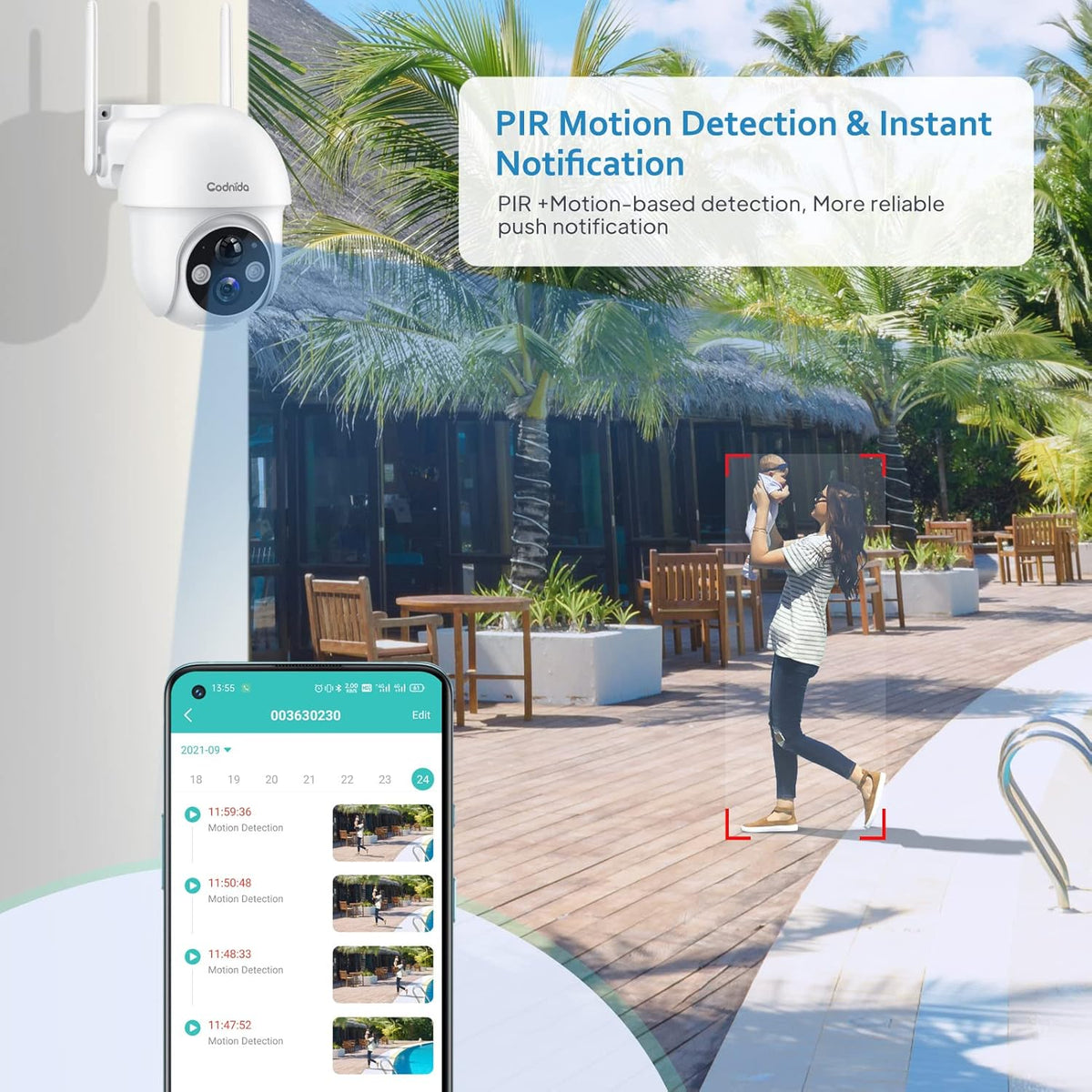 Wireless Outdoor Security Camera with Night Vision and 2-Way Audio F145