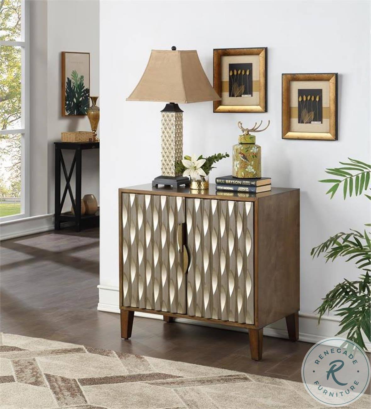 Two Door Cabinet Fossil Brown Metallic W950694